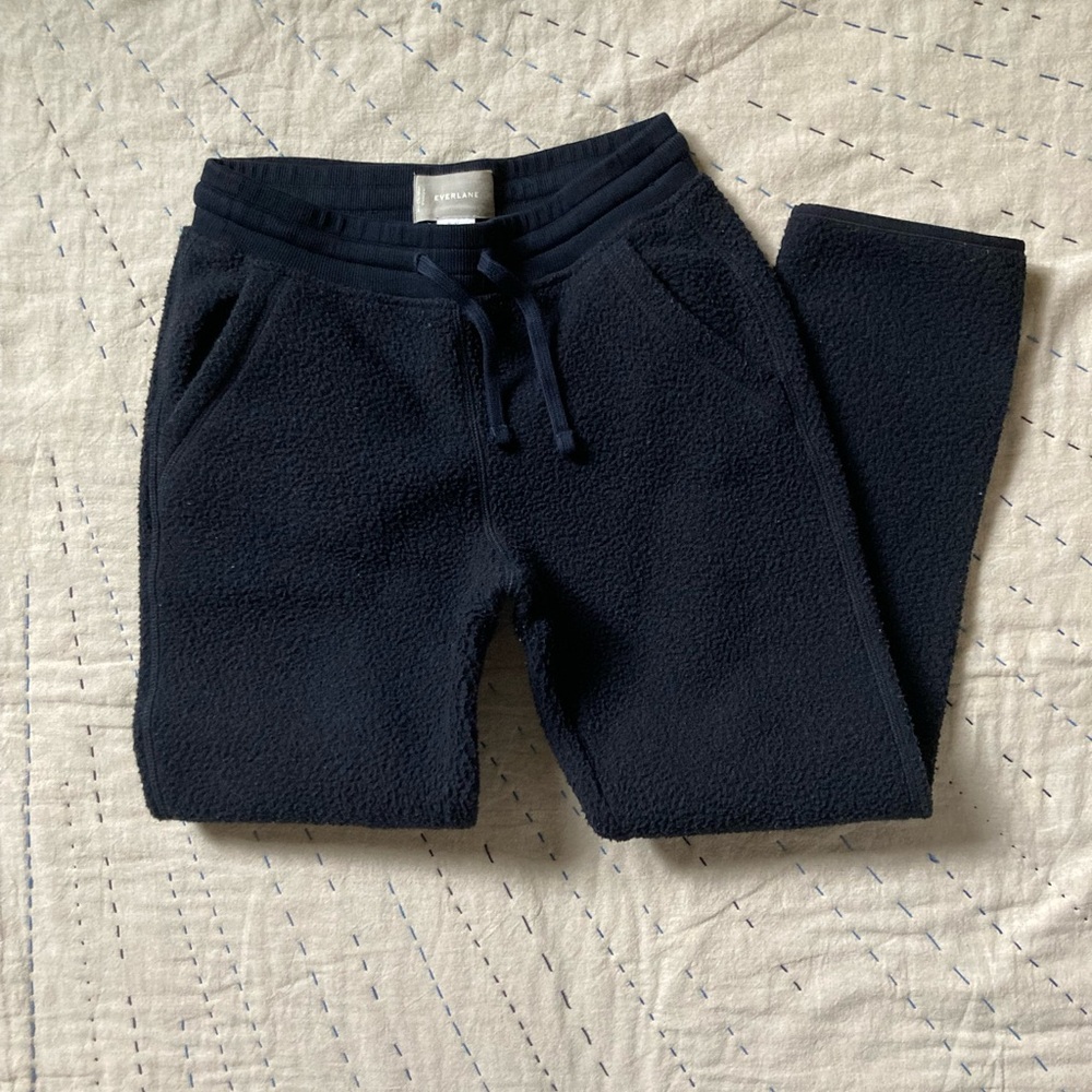 ⚫️SOLD⚫️ Everlane ReNew Teddy Sweatpants XXS EUC navy blue - Picture 3 of 14